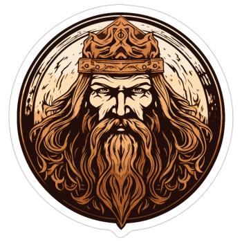 Perun, le dieu slave du tonnerre - Sticker taille S (10 x 10 cm) - blanc mat - Devant