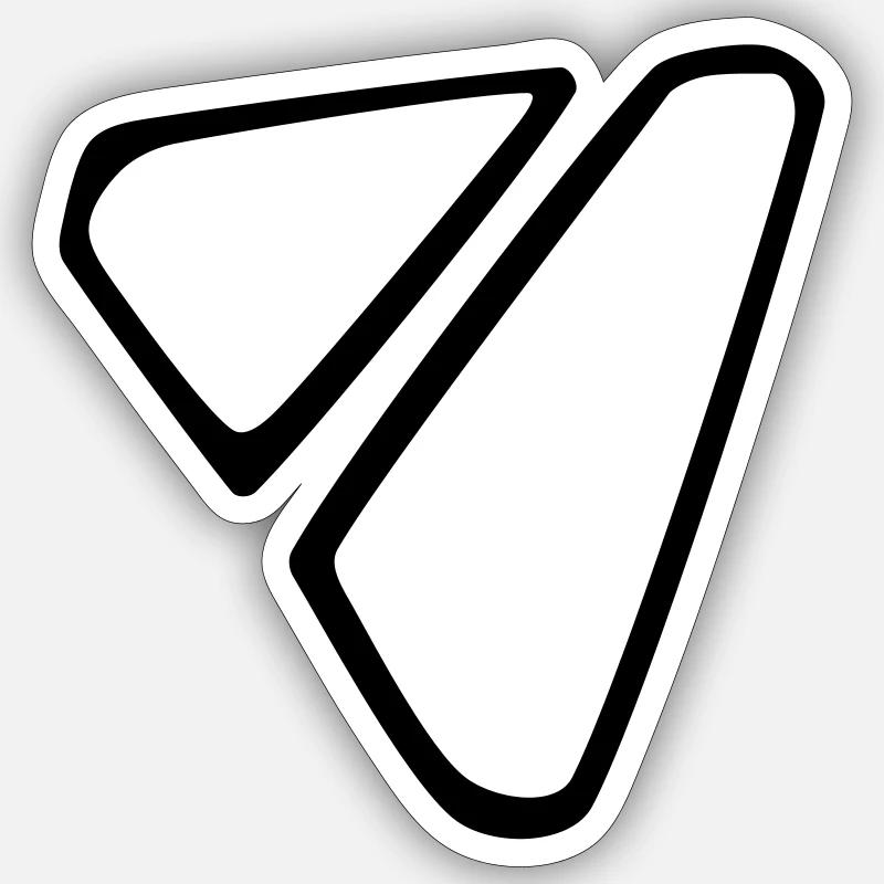 dreieck abgeru Sticker Größe S (10 x 10 cm)