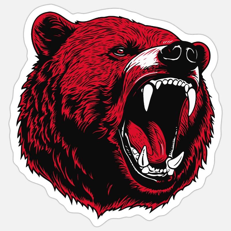 The Wild Bear - Sticker size S (10 x 10 cm) - white matte