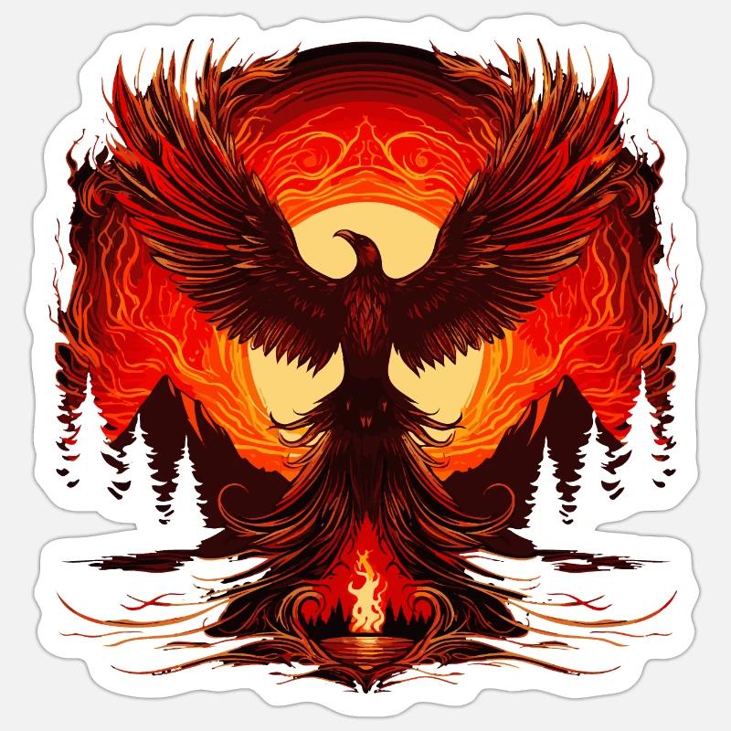 Phoenix Rebirth - Sticker size S (10 x 10 cm) - white matte