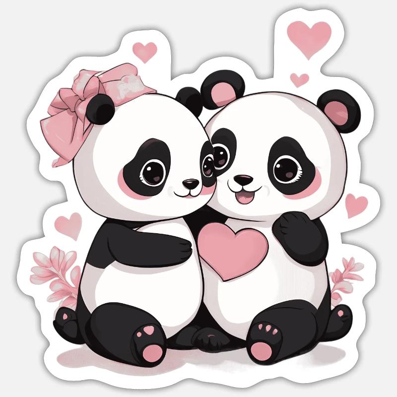 Sois mon panda de la Saint-Valentin Sticker taille S (10 x 10 cm)