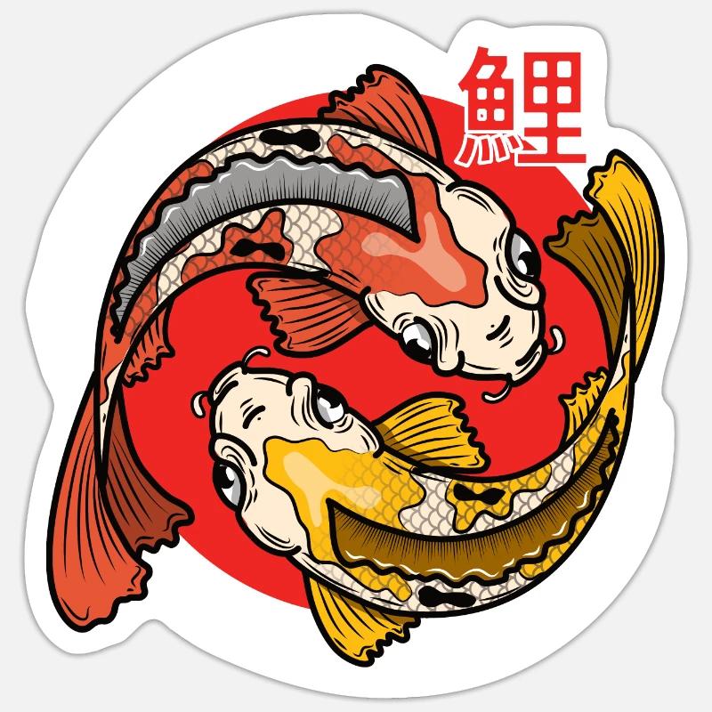 Koi Circle - Sticker size S (10 x 10 cm) - white matte