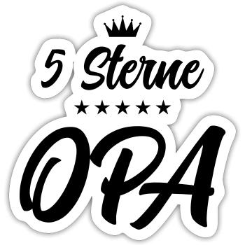 opa 5 sterne - Sticker Größe S (10 x 10 cm) - Mattweiß - Vorne