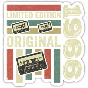 Vintage 1966 - Retro Birthday Saying 1966 - Sticker size S (10 x 10 cm) - white matte - Front