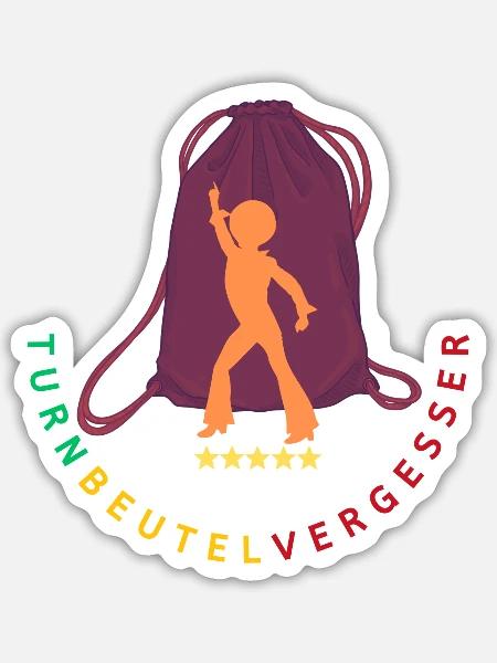 Turnbeutelvergesser 2 - Sticker Größe S (10 x 10 cm) - Mattweiß
