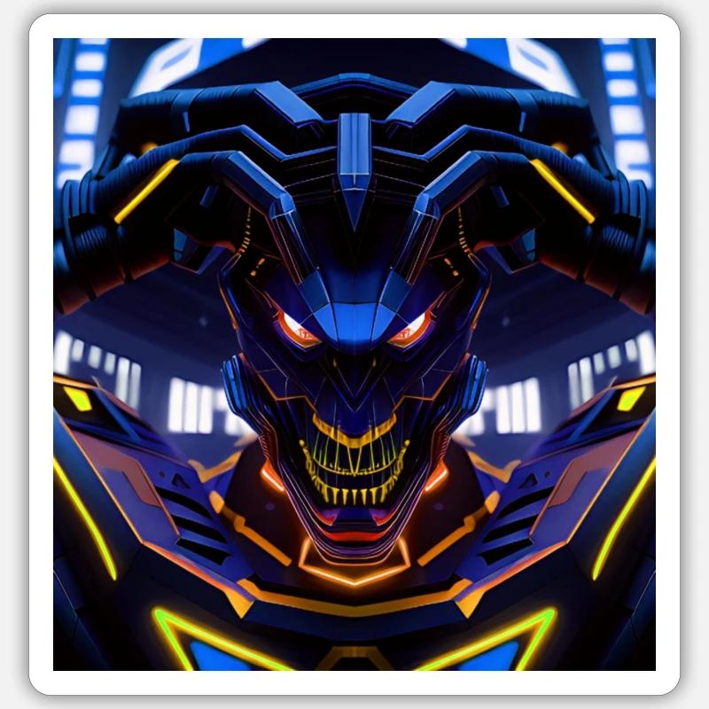 Le cyberpunk - Sticker taille S (10 x 10 cm) - blanc mat