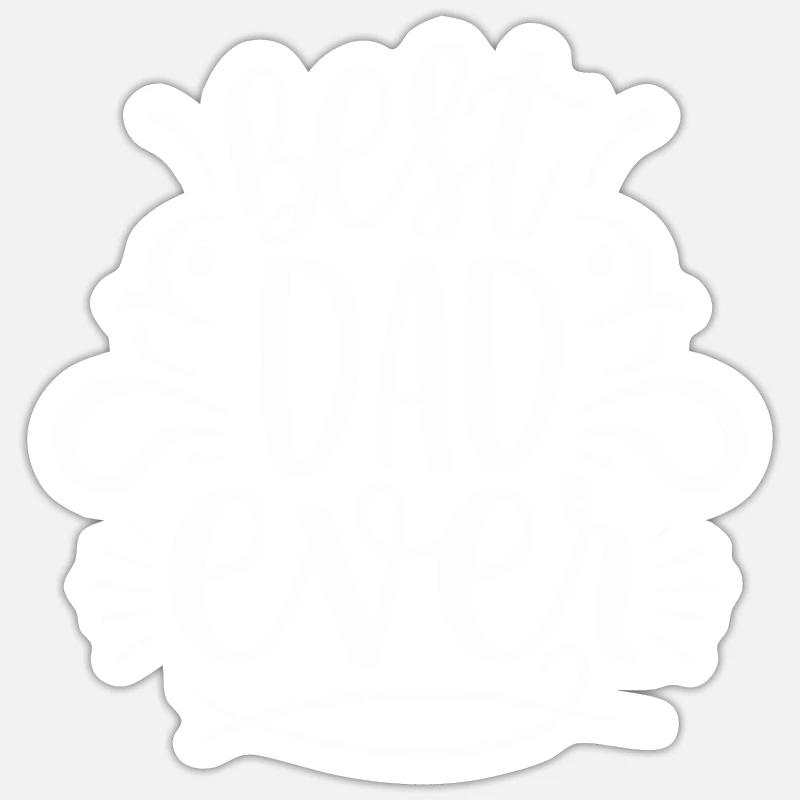 Best dad ever - Sticker taille S (10 x 10 cm) - blanc mat
