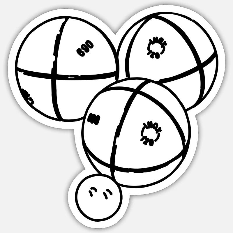 Petanque balls - Sticker size S (10 x 10 cm) - white matte