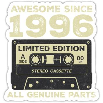 1996 Geburtstag geboren im Jahr 1996 Vintage Retro - Sticker Größe S (10 x 10 cm) - Mattweiß - Vorne