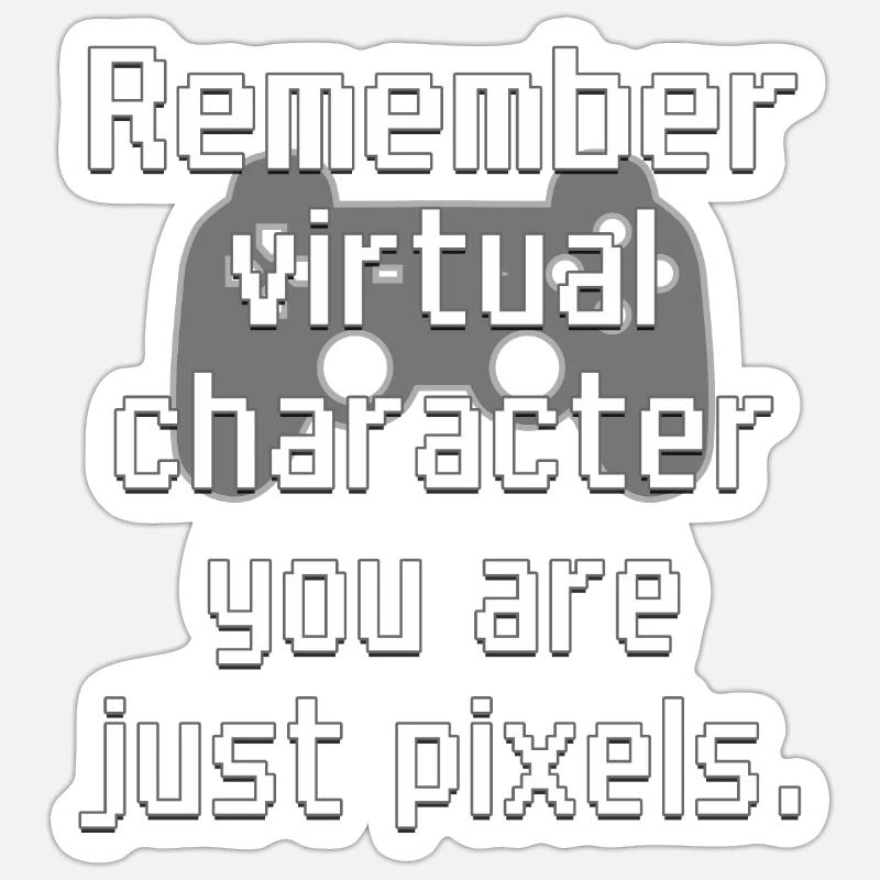 Virtueller Charakter - nur Pixel Sticker Größe S (10 x 10 cm)