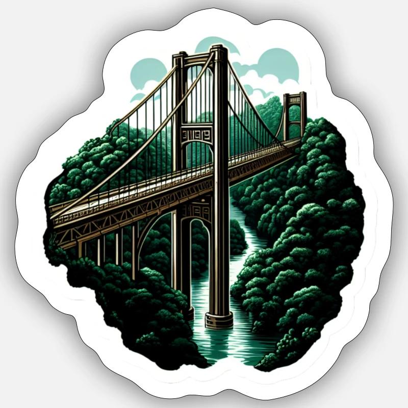 Jungle bridge - Sticker Größe S (10 x 10 cm) - Mattweiß