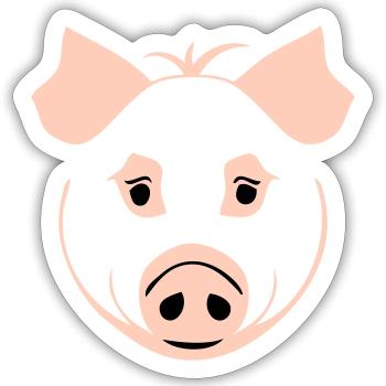 Pig in comic style - Sticker size S (10 x 10 cm) - white matte - Front