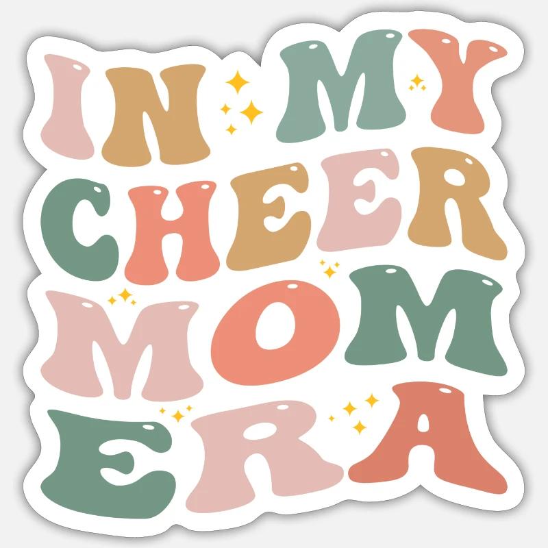 In My Cheer Mom Era - Sticker taille S (10 x 10 cm) - blanc mat