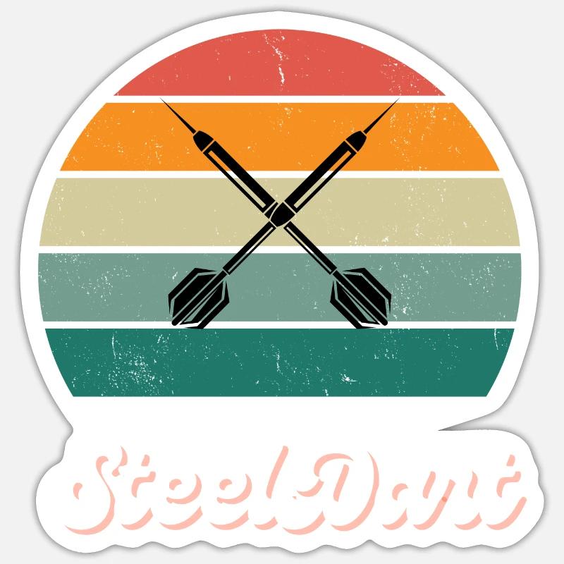 Flèches de fléchettes en acier rétro Sticker taille S (10 x 10 cm)