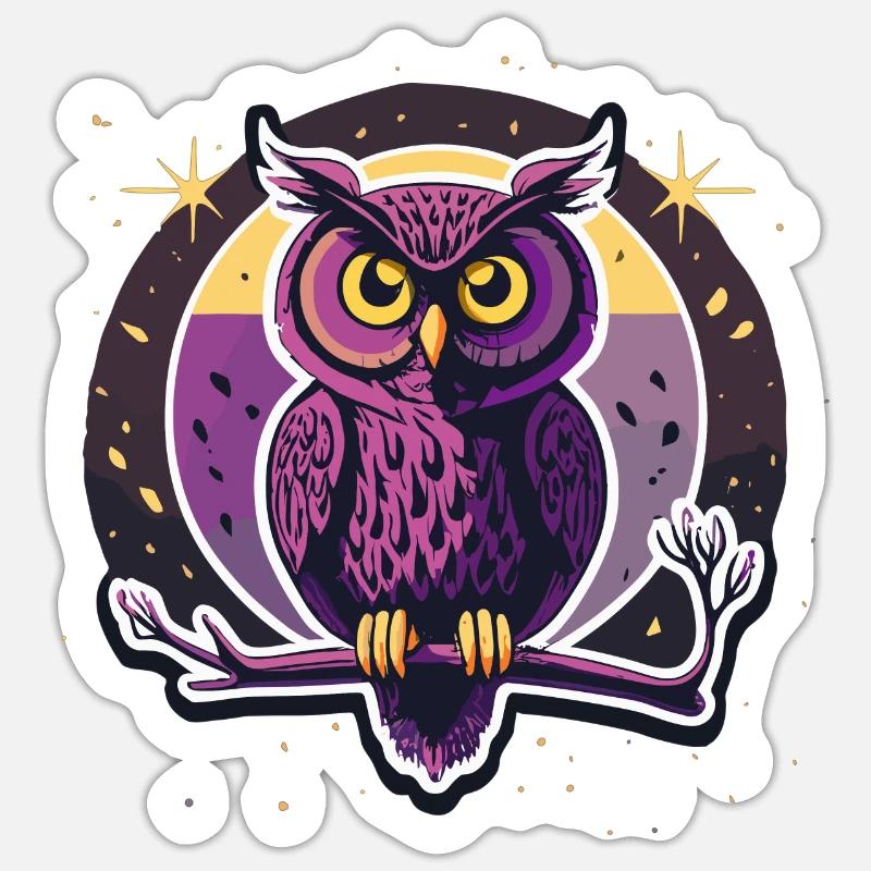 Dunkle Eule Sticker Größe S (10 x 10 cm)