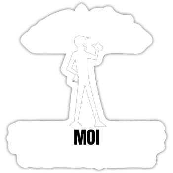 Passer à côté de moi - Sticker taille S (10 x 10 cm) - blanc mat - Devant