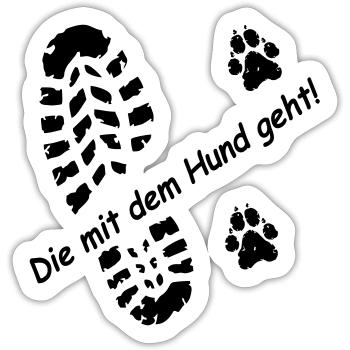 Who goes with the dog! for dog lovers 🐕 - Sticker size S (10 x 10 cm) - white matte - Front