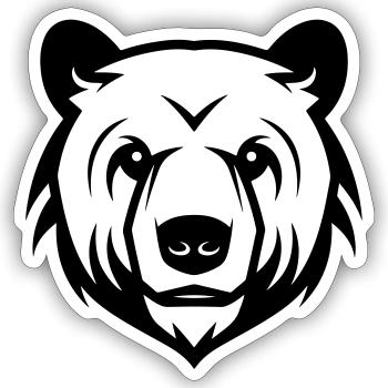 Polar Bear Head Polar Bear - Sticker size S (10 x 10 cm) - white matte - Front