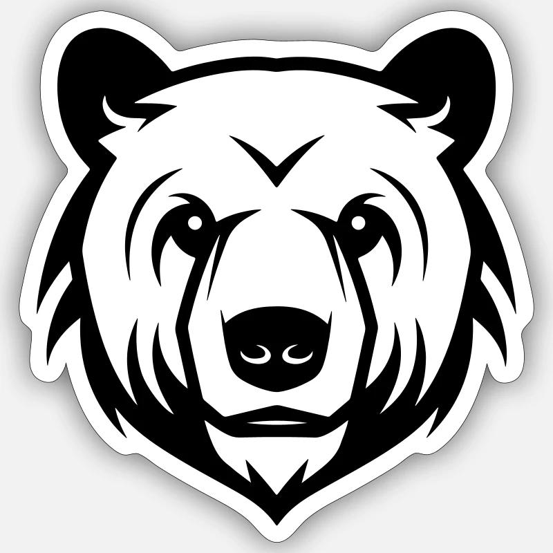 Eisbär Kopf Polar bär - Sticker Größe S (10 x 10 cm) - Mattweiß