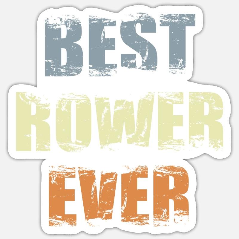 Best Rower - Sticker size S (10 x 10 cm) - white matte