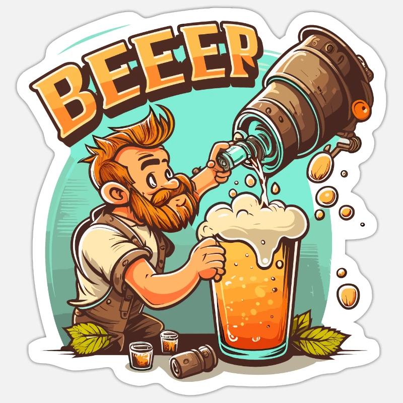 Bier - Sticker size S (10 x 10 cm) - white matte