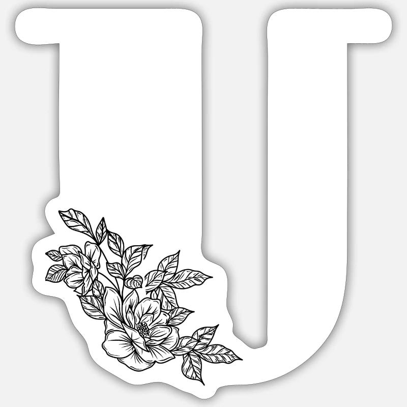 Letter U - Sticker size S (10 x 10 cm) - white matte