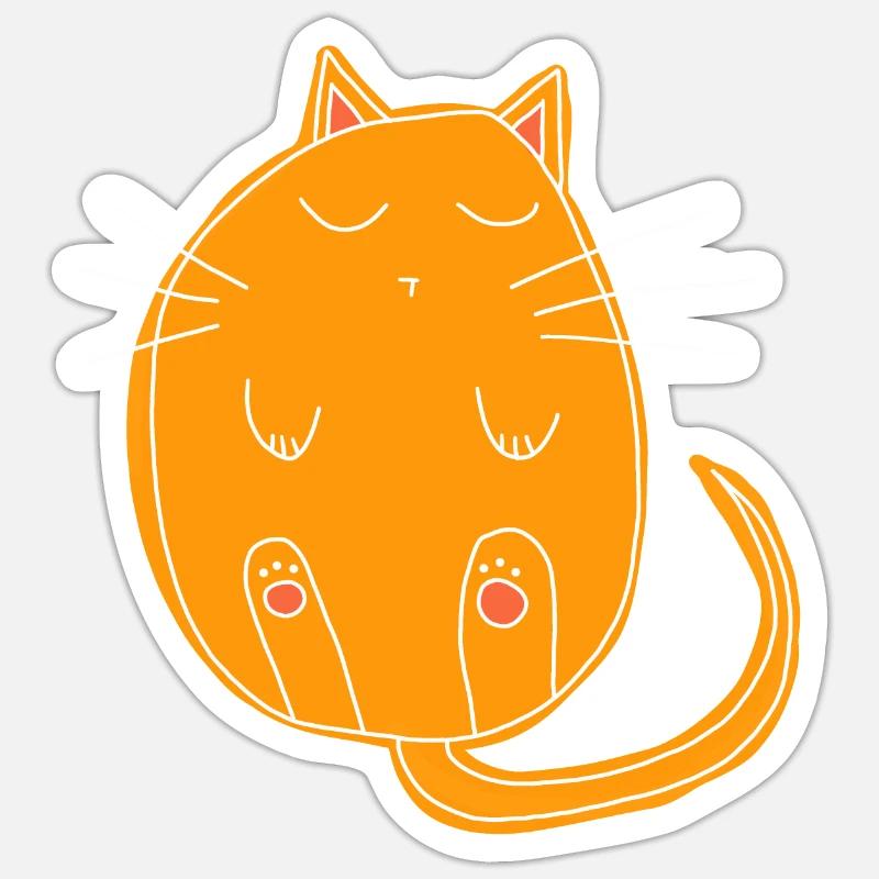 chat endormi Sticker taille S (10 x 10 cm)