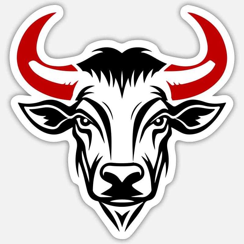 Bull Head Taurus - Sticker size S (10 x 10 cm) - white matte