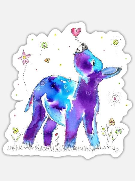 Gute Laune Esel - Sticker Größe S (10 x 10 cm) - Mattweiß