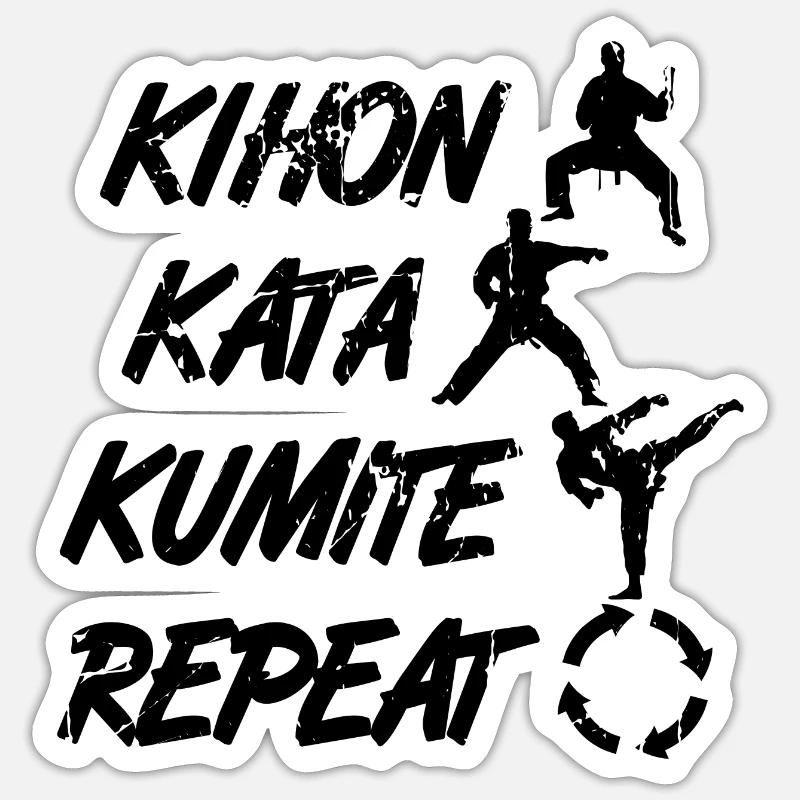 Piliers de karaté - Sticker taille S (10 x 10 cm) - blanc mat