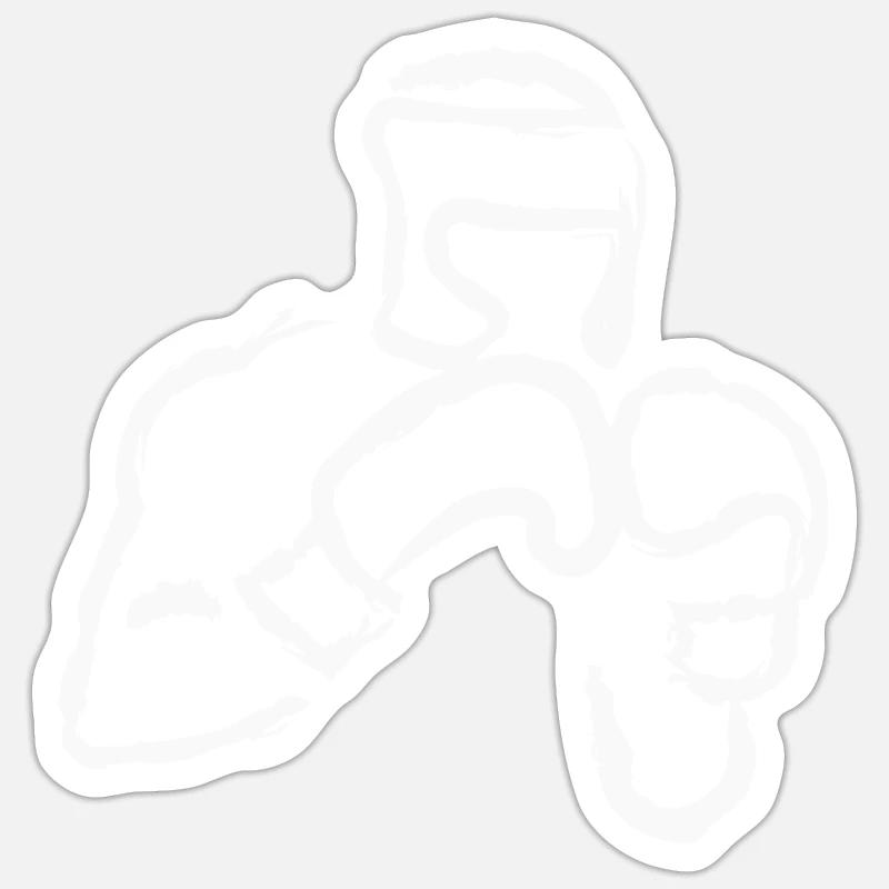 Boxer - Sticker Größe S (10 x 10 cm) - Mattweiß