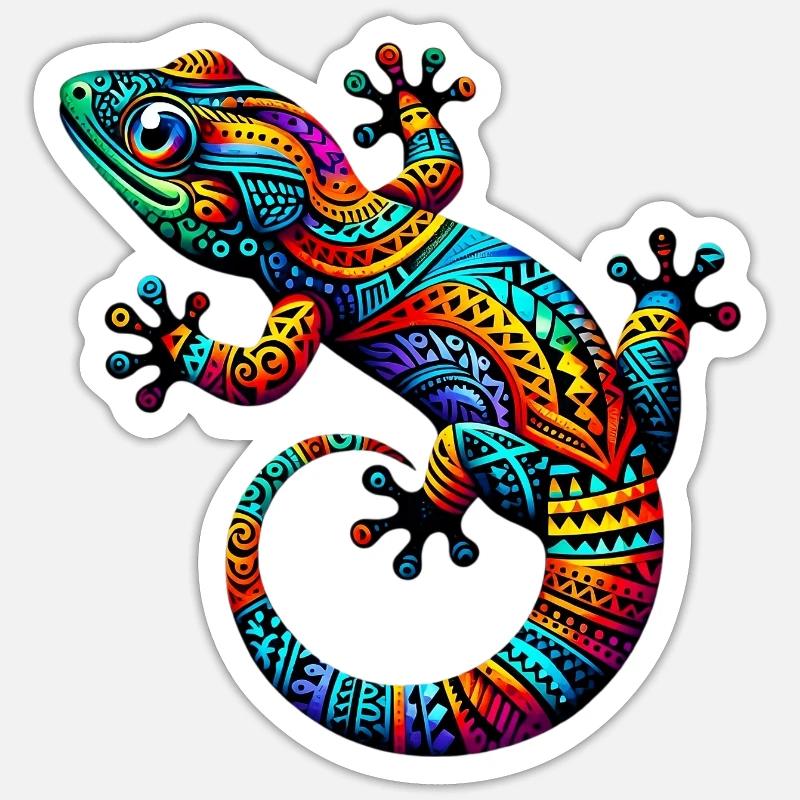 Gecko - Sticker size S (10 x 10 cm) - white matte