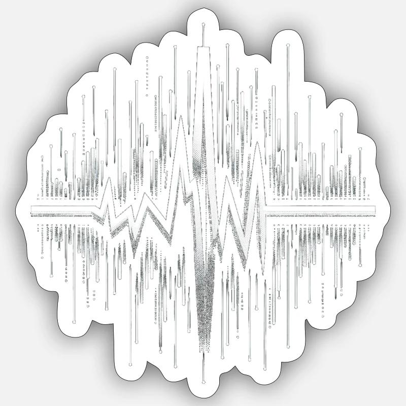 Herzfrequenz Sticker Größe S (10 x 10 cm)