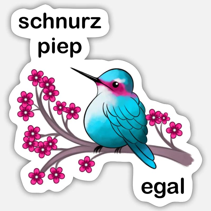 Vogel - Sticker Größe S (10 x 10 cm) - Mattweiß