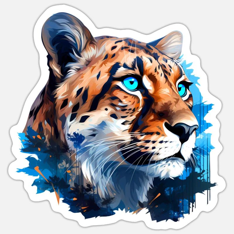 Gepard - Sticker Größe S (10 x 10 cm) - Mattweiß