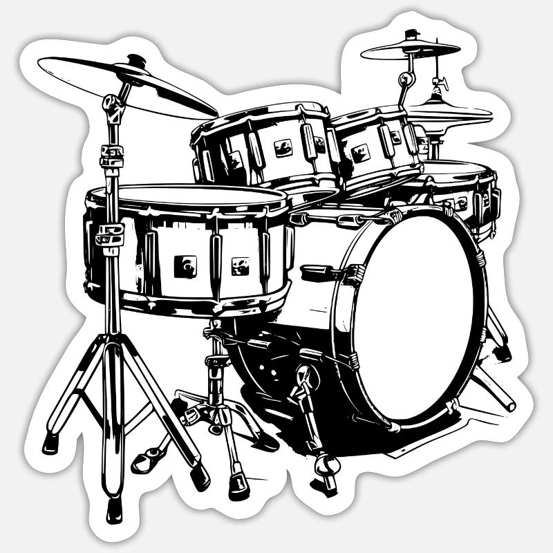 Percussion - Sticker size S (10 x 10 cm) - white matte