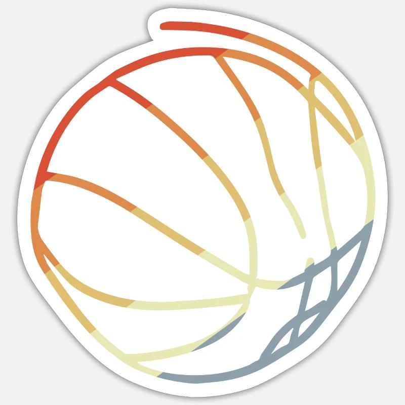 Style rétro de basket-ball - Sticker taille S (10 x 10 cm) - blanc mat