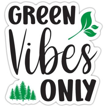 Uniquement des vibrations vertes - Sticker taille S (10 x 10 cm) - blanc mat - Devant