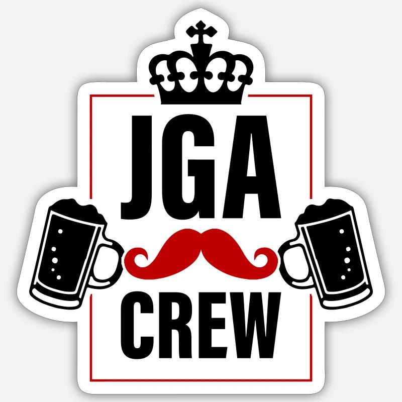 Junggesellenabschied Jga Crew Spruch - Sticker Größe S (10 x 10 cm) - Mattweiß