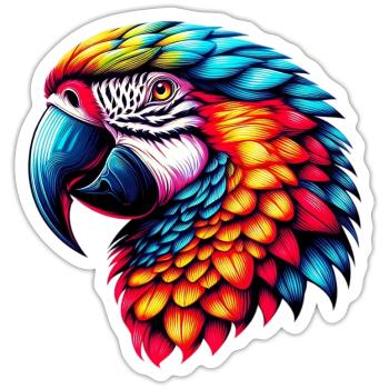 Papagei - Sticker Größe S (10 x 10 cm) - Mattweiß - Vorne