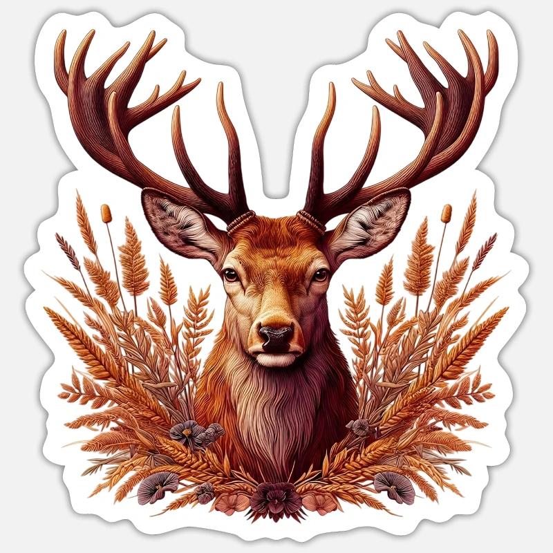 Cerf Sticker taille S (10 x 10 cm)