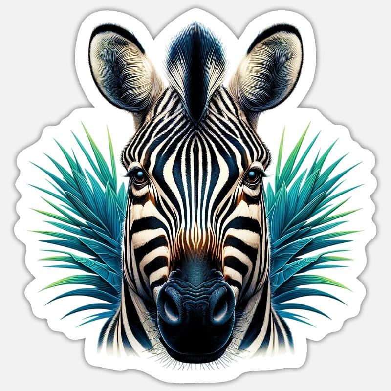 Zebra - Sticker Größe S (10 x 10 cm) - Mattweiß