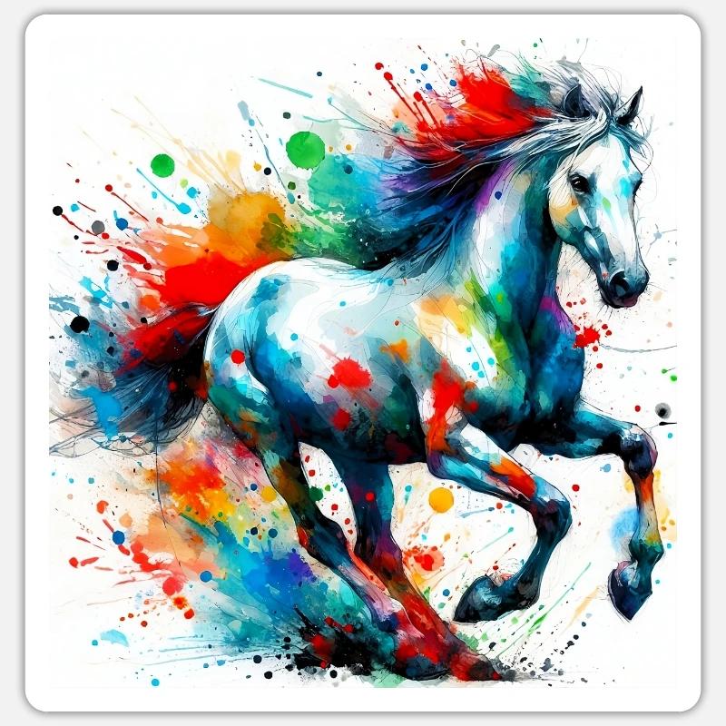Pferd - Sticker Größe S (10 x 10 cm) - Mattweiß