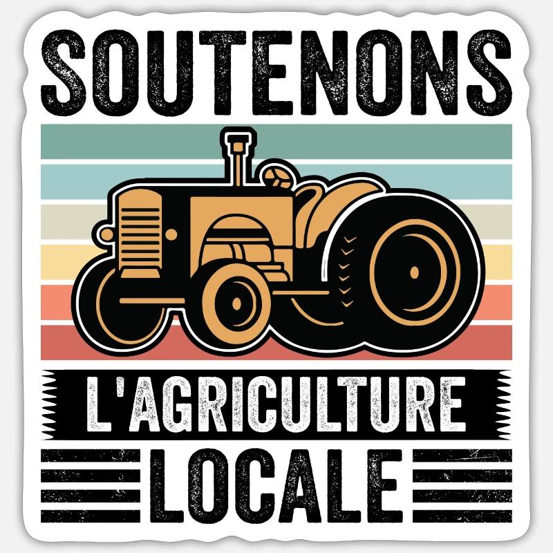 Let's support local agriculture - Sticker size S (10 x 10 cm) - white matte