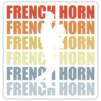 Retro Horn - Sticker Größe S (10 x 10 cm) - Mattweiß - Vorne