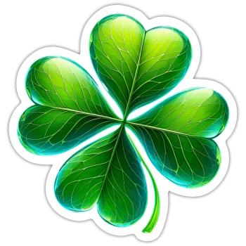 Four-leaf clover - Sticker size S (10 x 10 cm) - white matte - Front