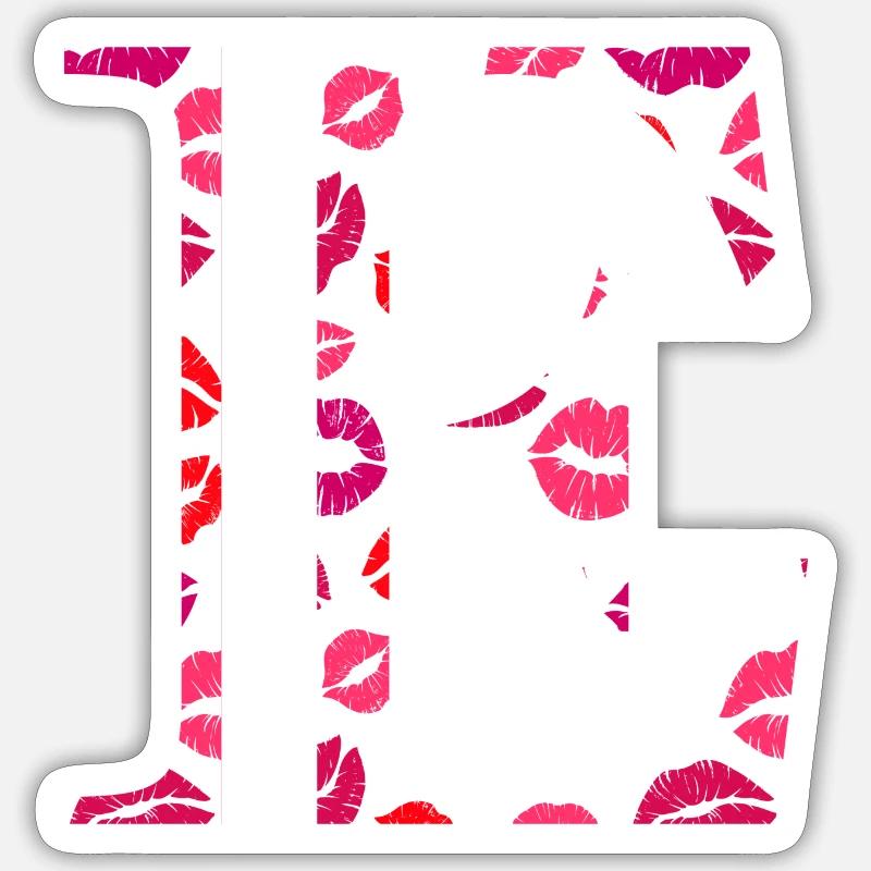 Lettre e bisous Sticker taille S (10 x 10 cm)