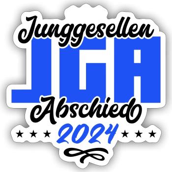 jga junggesellenabschied 2024 - Sticker Größe S (10 x 10 cm) - Mattweiß - Vorne