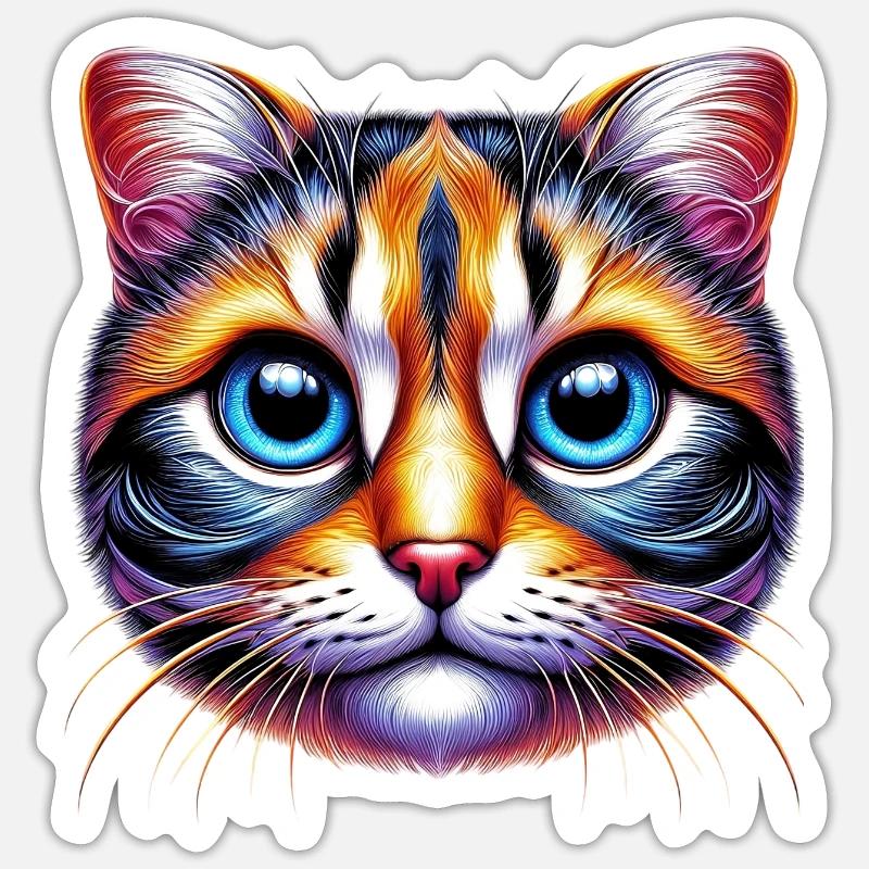 Katze - Sticker Größe S (10 x 10 cm) - Mattweiß