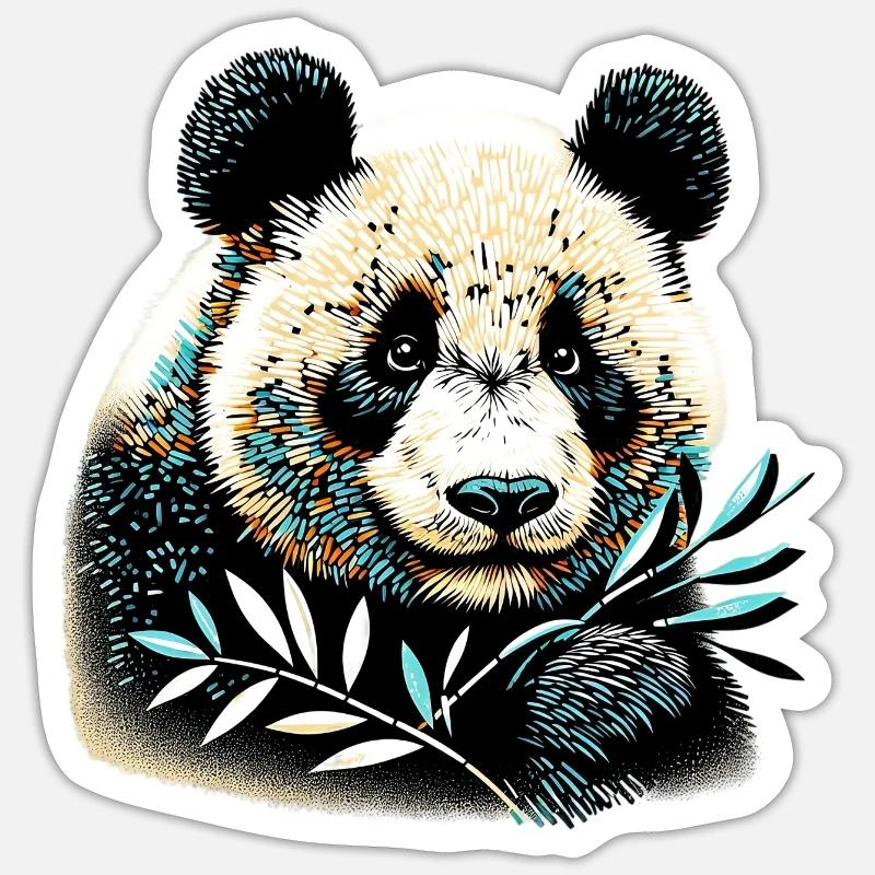 Panda - Sticker Größe S (10 x 10 cm) - Mattweiß